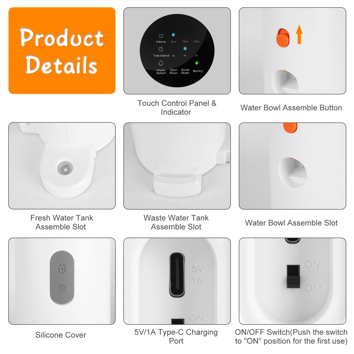 3 L Cordless Rechargeable Pet Water Fountain – product image 3