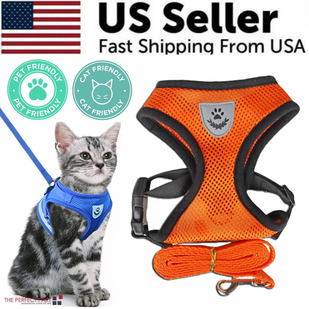 Reflective Mesh Harness & Leash Set for Small Pets – product image 7