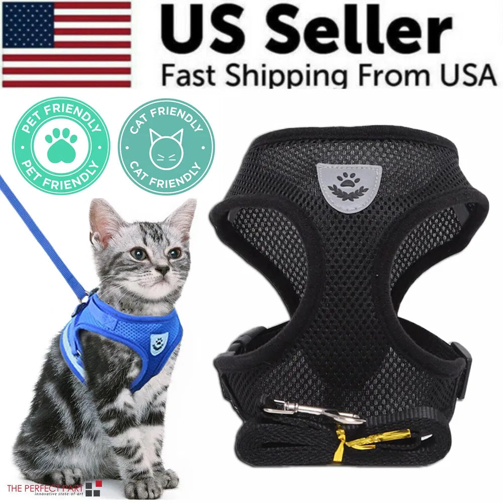 Reflective Mesh Harness & Leash Set for Small Pets – product image 2