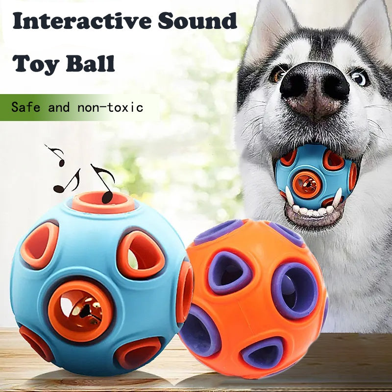 Rubber Dog Play Balls with Bell Sound – 2 Pack – product image 3