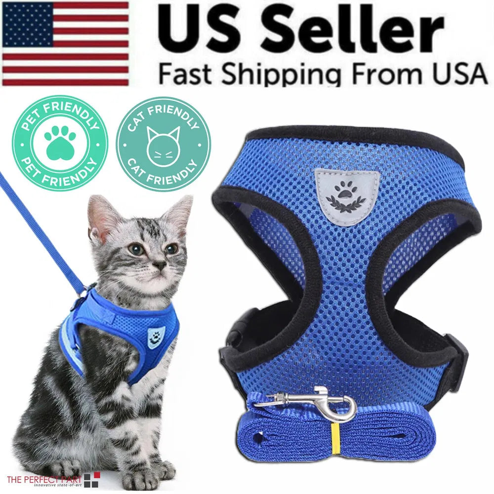 Reflective Mesh Harness & Leash Set for Small Pets – product image 3