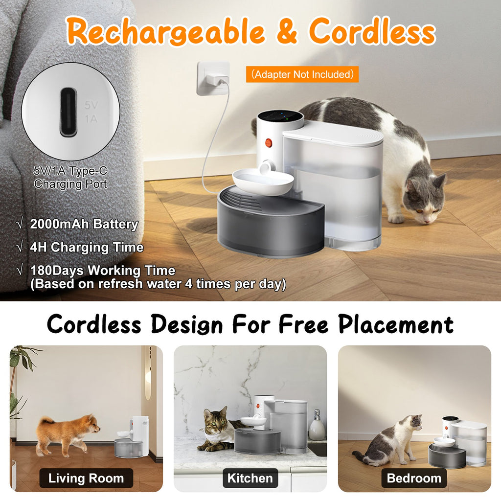 3 L Cordless Rechargeable Pet Water Fountain – product image 8