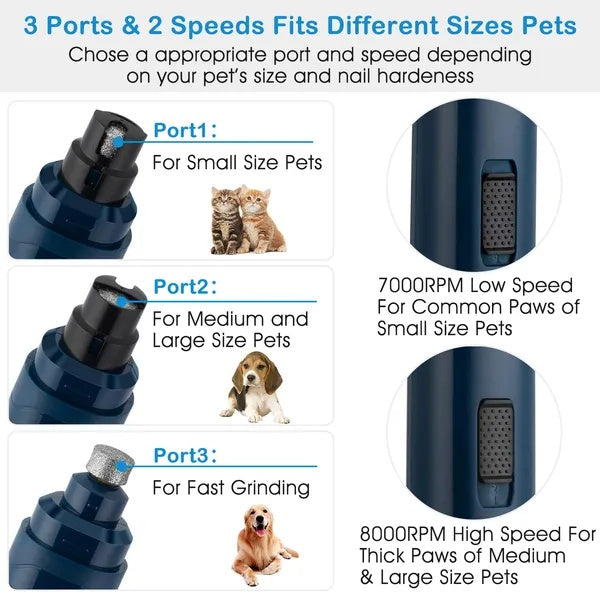USB Rechargeable Pet Nail Grinder – 2 Speeds – product image 3